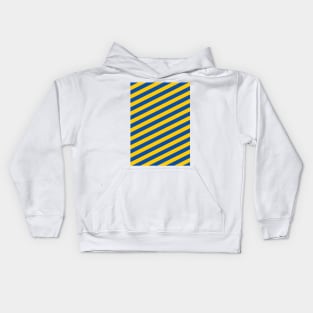 Leeds United Blue and Yellow Angled Stripes Kids Hoodie
